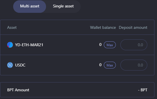 deposit assets on balancer